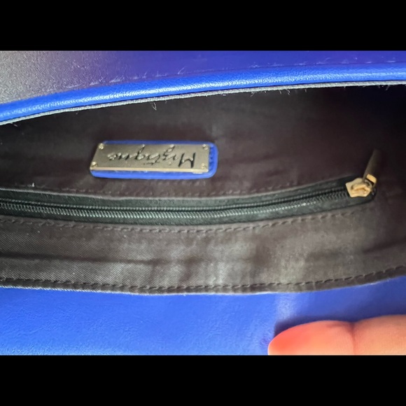 Miztique designer cobalt blue gold chain strap hardware bag - Picture 9 of 13